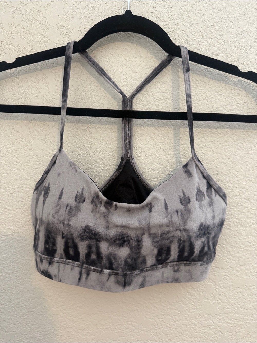 lululemon athletica Grey Tie-Dye flow Y Bra